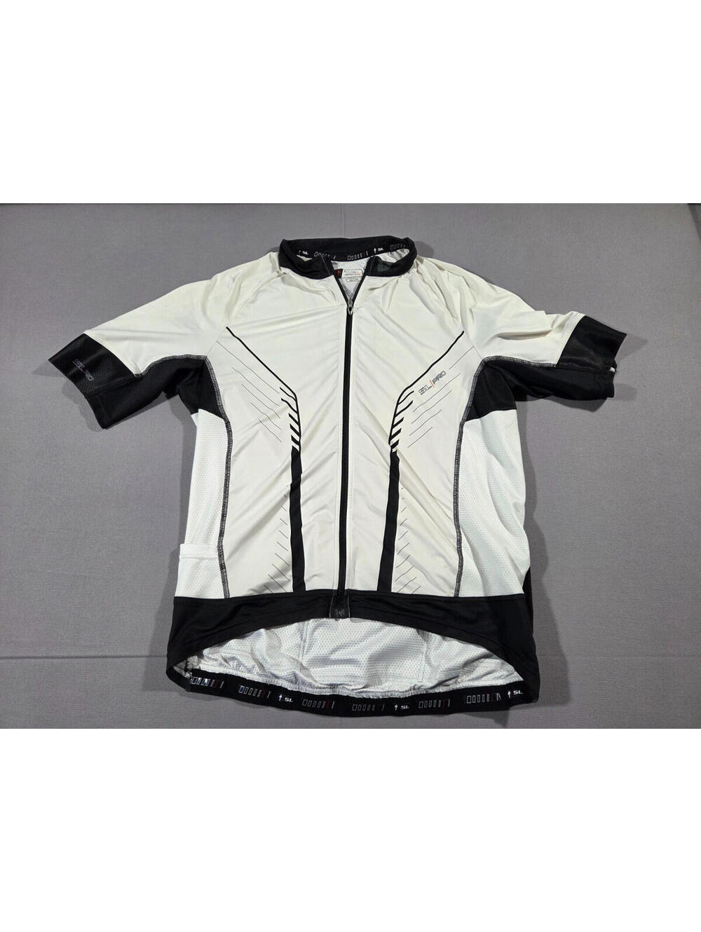 Specialized SL Pro Cycling Jersey Mens XL Deflect UV Full Zip White